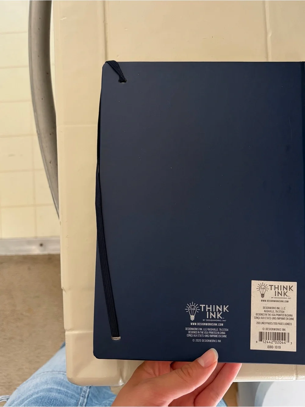 Navy Blue Notebook with Gold Burst Design
